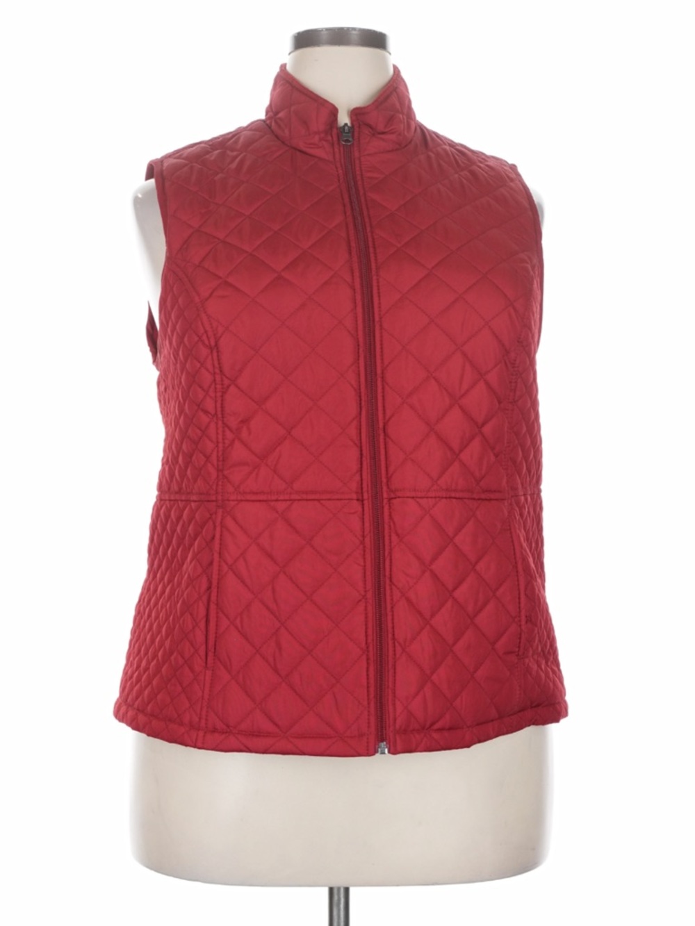 Croft & Barrow Women's Quilted Red Sleeveless Vest Jacket